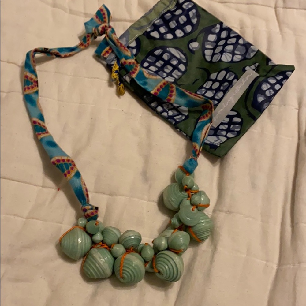 Noonday paper bead necklace and dust bag